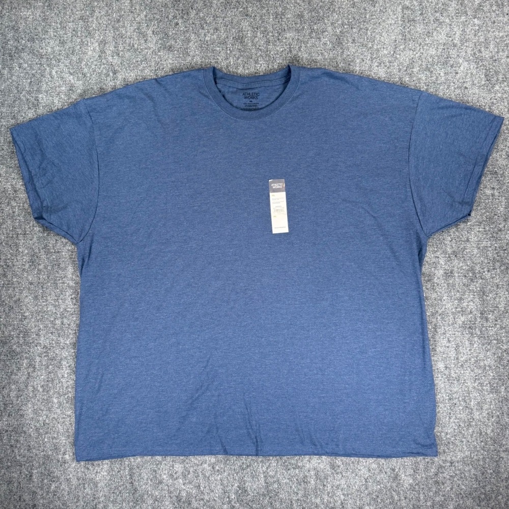 Athletic Works Men's 4XL Blue Heather Short Sleeve Crew Neck T-Shirt NWT
